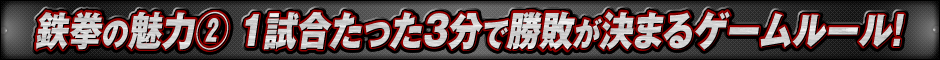 鉄拳の魅力2 １試合たった3分で勝敗が決まるゲームルール！